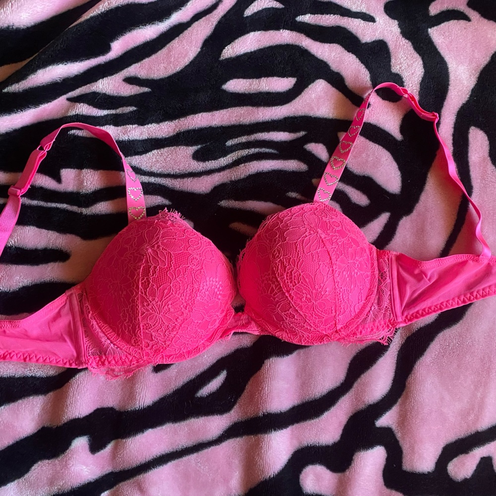 Hot pink push up bra